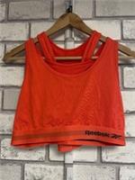 REEBOK NEW ORANGE SPORTS BRA/CROP X2 SIZE L CG N47