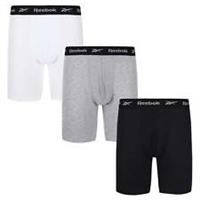 Reebok Hogan Mens Performance 3 Pack Medium Sports Trunks - Black/Grey/White