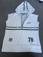 REEBOK NFL JACKSONVILLE JAGUARS WHITE VINTAGE SLEEVELESS HOODED SWEAT TOP Sz:10 - 10 Regular