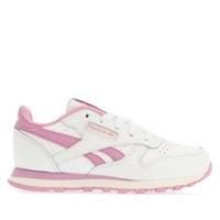 Girl's Reebok Juniors Classic Leather Shoes in White