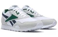 UK size 9.5 - reebok CLASSIC rapide COMFY trainers white green navy RARE