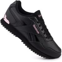 UK size 7 - reebok CLASSIC ripple sole trainers black purple gloss clip RARE