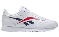 UK size 9.5 - reebok classic COMFY trainers LEATHER white blue red