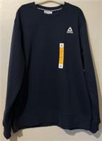 Reebok Mens Fleece Sweatshirt Long Sleeve Crew Embroidered Logo Large NEW Navy - L Regular