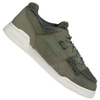 UK size 11 - reebok CLASSIC workout plus fluffy trainers khaki green RARE design