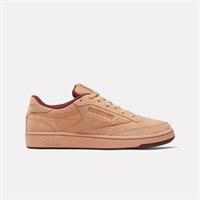 Reebok Club C 85 Unisex Tennis Shoes Beige/ Maroon 2.5 UK EUR 34 New