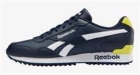 UK size 10.5 - reebok CLASSIC royal clip ripple comfy trainers navy white yellow