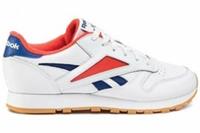 UK size 10.5 - reebok CLASSIC comfy trainers LEATHER white red blue gum sole
