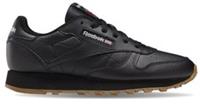 UK size 4.5 - reebok classic COMFY trainers LEATHER BLACK gum sole