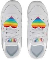 UK size 6.5 - reebok CLASSIC jog COMFY trainers white detachable hearts rare
