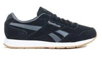 UK size 7.5 - reebok CLASSIC royal glide suede trainers black grey gum sole