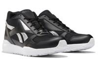 UK size 4.5 reebok CLASSIC royal bridge trainers black silver stripe white sole