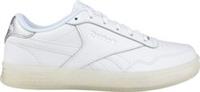 UK size 7.5 - reebok CLASSIC royal LEATHER trainers white beige glitter sole