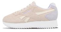 UK size 6.5 - reebok CLASSIC ripple comfy suede trainers pale pink lilac heal