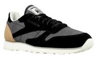 UK size 6.5 - reebok CLASSIC fleck trainers black grey tan white sole rare