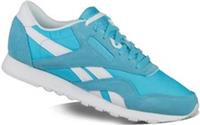 UK size 6.5 - reebok CLASSIC nylon comfy trainers baby blue white