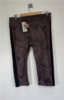 Reebok Cropped Leggings Womens XL UK 20-22 Brown Speedwick Gym Training - XL Regular