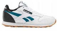 UK size 5.5 - reebok classic leather comfy trainers white black teal gum sole