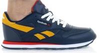 UK size 5 - reebok CLASSIC leather comfy trainers navy yellow red white