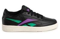 UK size 3.5 - reebok CLASSIC club trainers leather black green purple