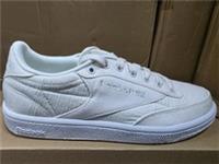 UK size 3.5 reebok CLASSIC club trainers quilted fabric design cream white sole