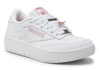 UK size 3.5 - reebok CLASSIC club trainers DOUBLE HIGH SOLE platform white pink