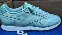 UK size 7.5 - reebok CLASSIC royal glide COMFY walking trainers mint pale green