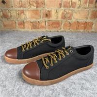 Lyle & Scott Canvas Toe Cap Trainers Black Brown Gum Sole UK 7 EU 41 BNWT