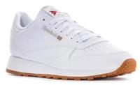 UK size 9 - reebok classic LEATHER UPPER comfy trainers white gum sole retro