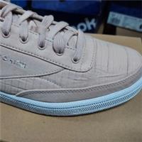 UK size 7.5 reebok CLASSIC club trainers quilted fabric design beige white sole