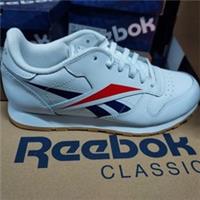 UK size 4 - reebok CLASSIC LEATHER trainers white blue red gum sole