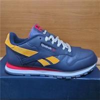 UK size 4.5 - reebok classic COMFY walking trainers LEATHER Navy Mustard