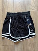 Reebok Womens Workout Ready Running Knit Shorts Black White Gym XXS XS S BNWT - S Regular