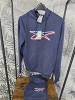 Reebok Vector Fleece Hoodie And Joggers Set Mens Size Small Bnwt Navy
