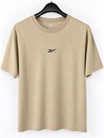 Reebok Beige Tan T-Shirt No Matter The Test Graphic Logo - L Regular