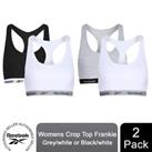 Reebok Women's 2 Multi-Pack Frankie Crop Top, Choice of Size & Colour
