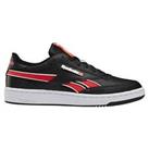 REEBOK CLASSICS CLUB C REVENGE PLUS TRAINERS SHOES SNEAKERS BLACK RED LEATHER