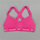 Reebok Womens Sports Bra Pink Small Cross Back Activewear Top - S Regular