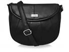 Quenchy London Ladies Cross-Body Shoulder Handbag, Designer Bag in Black Soft