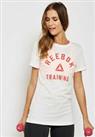 Reebok Womens Cream/Red T-Shirt Workout Training Top Size XS New - XS Regular