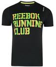 New Mens Reebok Running Club Logo T-Shirt, Top - Black - S Regular