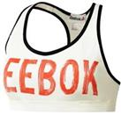 New Reebok Sports Bra Vest Top Ladies Womens Running Gym Training Fitness White - XS Regular