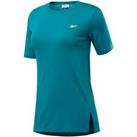 Reebok Logo Workout T-Shirt Top - Green - Ladies Womens Gym Running Fitness - S Regular