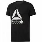 Mens Reebok Logo T-Shirt Top - Black - Gym Running Fitness - M Regular