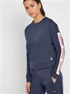 Reebok Linera Logo Crew Sweatshirt Womens Activewear Navy Size UK L #REF37