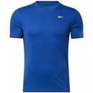 Mens Reebok Logo T-Shirt Top - Blue - Gym Running Fitness Workout - S Regular
