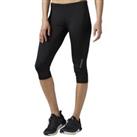 New Womens Ladies Reebok 3/4 Leggings Bottoms Pants - Running Fitness - Black - XS Regular