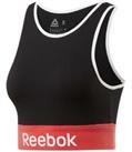 Reebok Sports Bra Vest Top Ladies Womens Running Gym Training Fitness Black Blue - XL Regular
