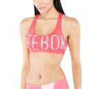 New Reebok Logo Sports Bra Vest Top, Ladies Womens Gym Training Fitness - Pink - L Regular