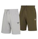 Mens Reebok Knee Length Classic Plain Cotton Logo Shorts Sizes from S to 3XL - Extra Large Regular